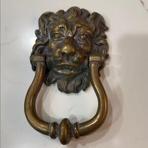 Antique Brass Lion Head Door Knocker